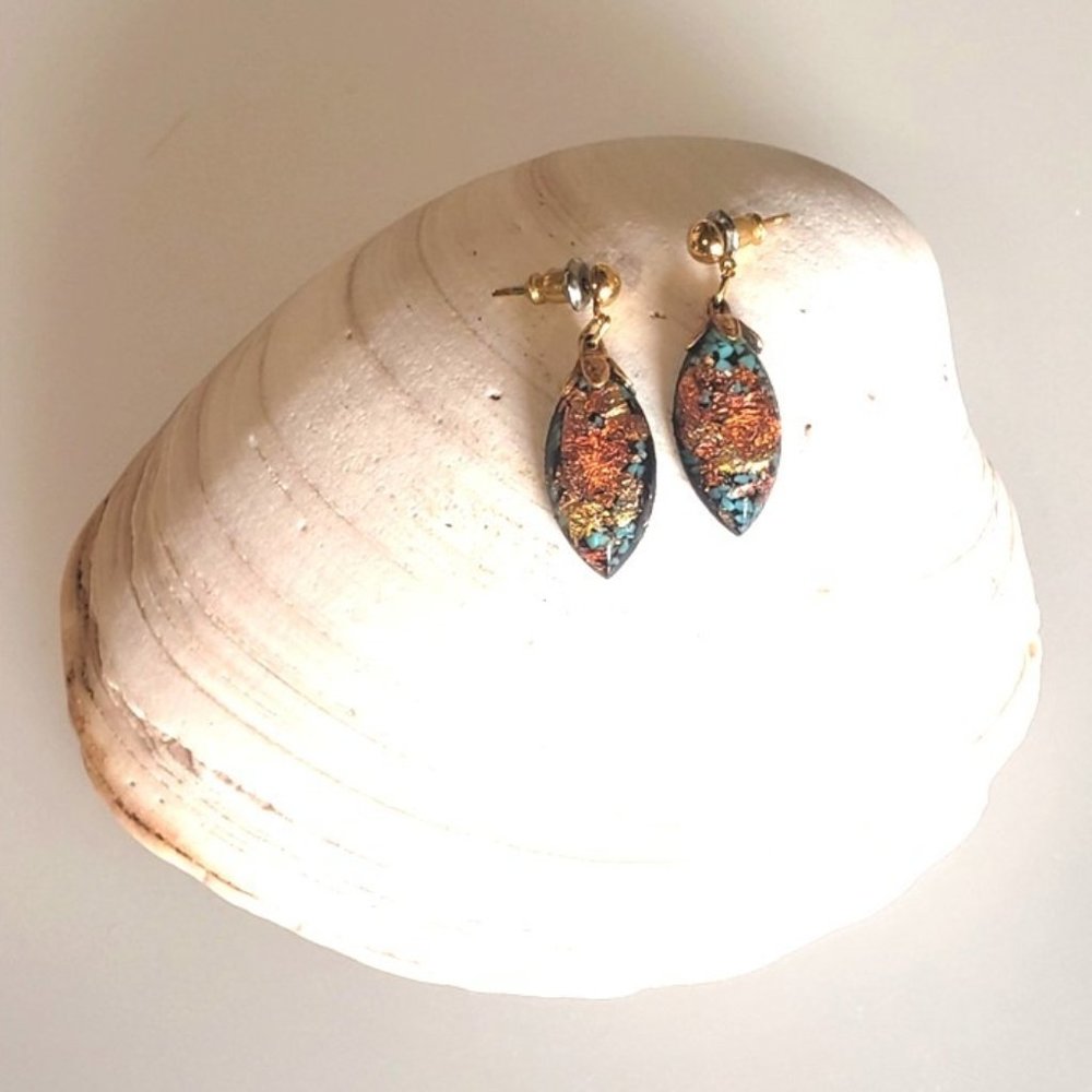 Vintage "Dark Opal" Earrings - Picture 2 of 8